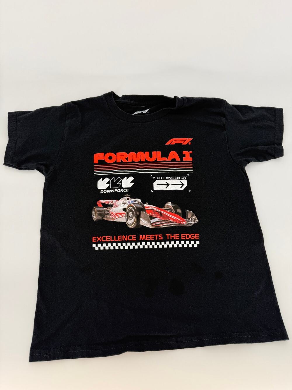 Formula 1 F1 Boys Youth Small Black Graphic T Shirt Race Car Pit Lane Official